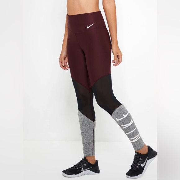 Nike Pants - Nike power mid rise mesh training tights Medium